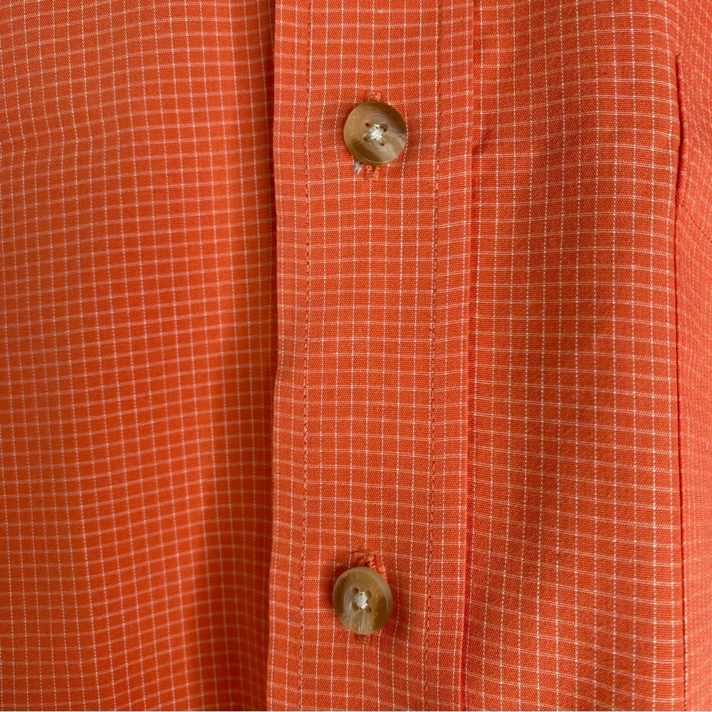 Antigua Auburn University Men's Orange Check Button-Down Shirt XL - Picture 4 of 8